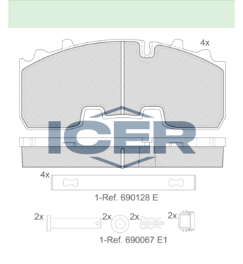 JUEGO PASTILLAS FRENO ICER...