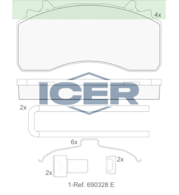 JUEGO PASTILLAS FRENO ICER...